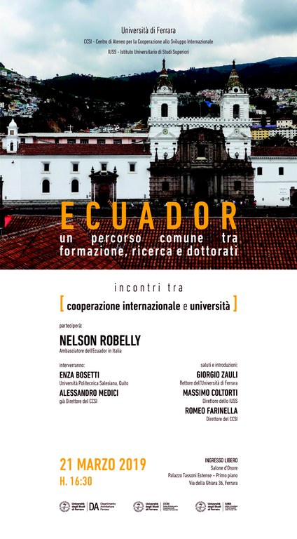 Programma Ecuador 21 marzo Ferrara